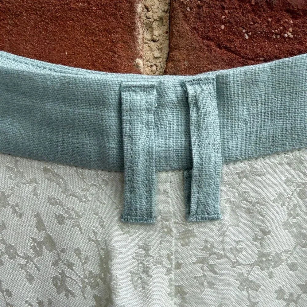 Free People Claudia Tap Satin Jacquard Shorts Waterlily blue size 2 NWOT
